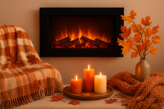 Amber's Autumn Glow: Cozy Finds & Fireplace Feature