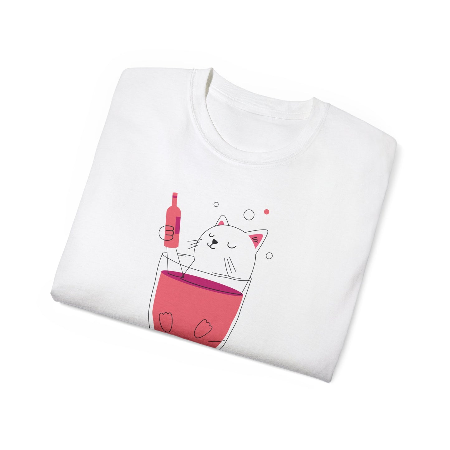 This playful cat in wine glass Unisex Ultra Cotton Tee
