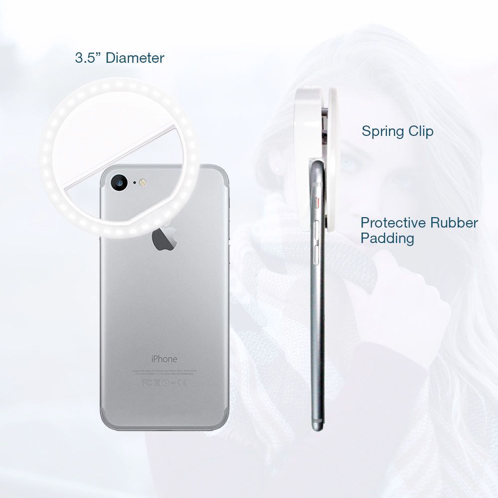 Portable Selfie Ring Light Clip-On | LED Phone Light for Streaming & Photography - ArtElement