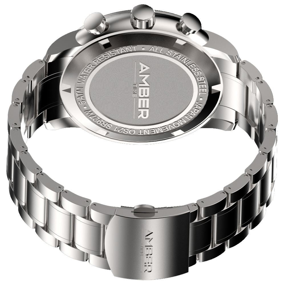 legant chronograph watch featuring a solid stainless steel bracelet