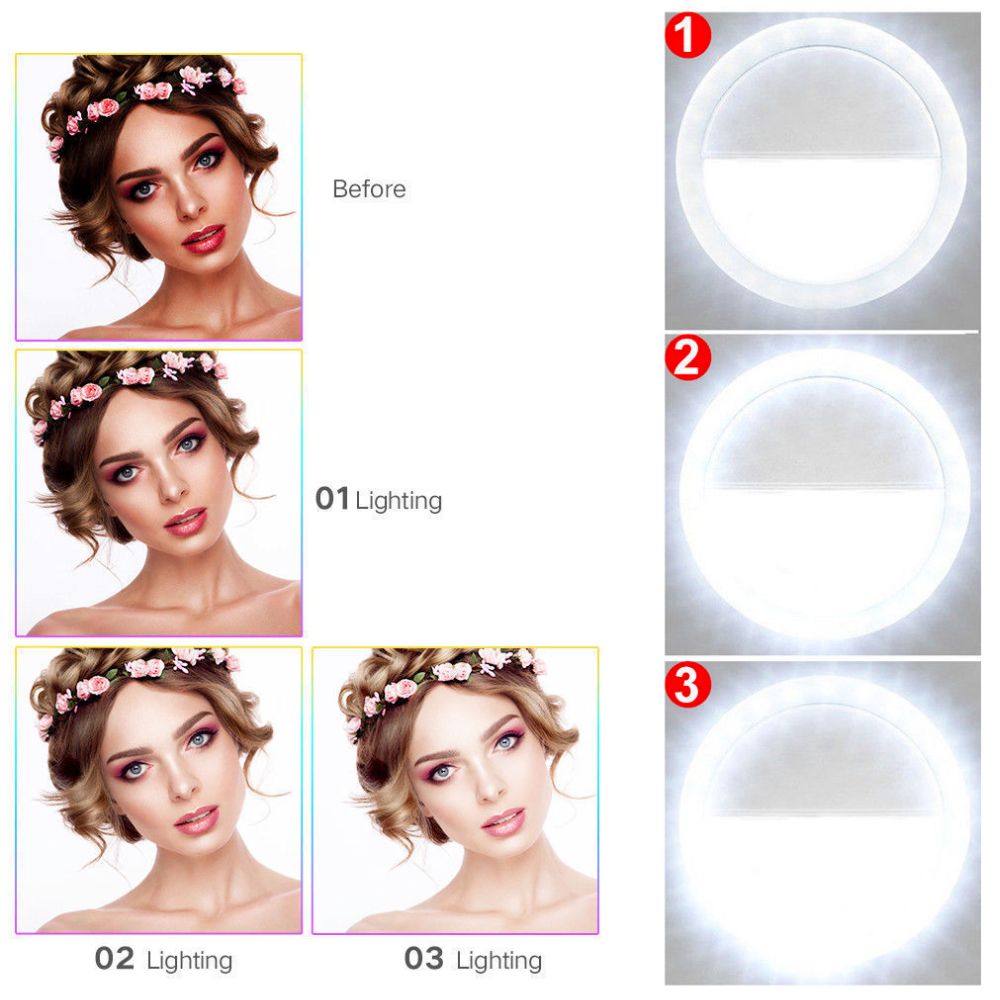 Portable Selfie Ring Light Clip-On | LED Phone Light for Streaming & Photography - ArtElement