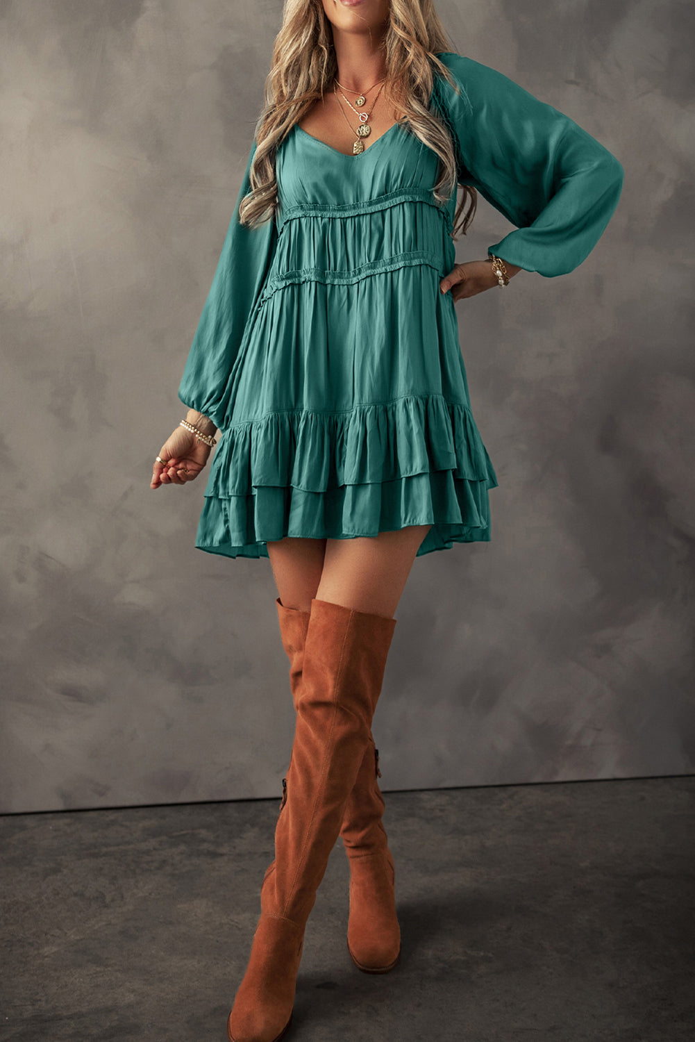 ArtElement Mist Green Dress with breathable polyester-elastane blend