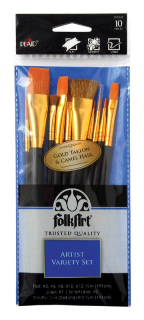 Plaid 50536E FolkArt Paint Brush Set  Multiple Sizes - ArtElement