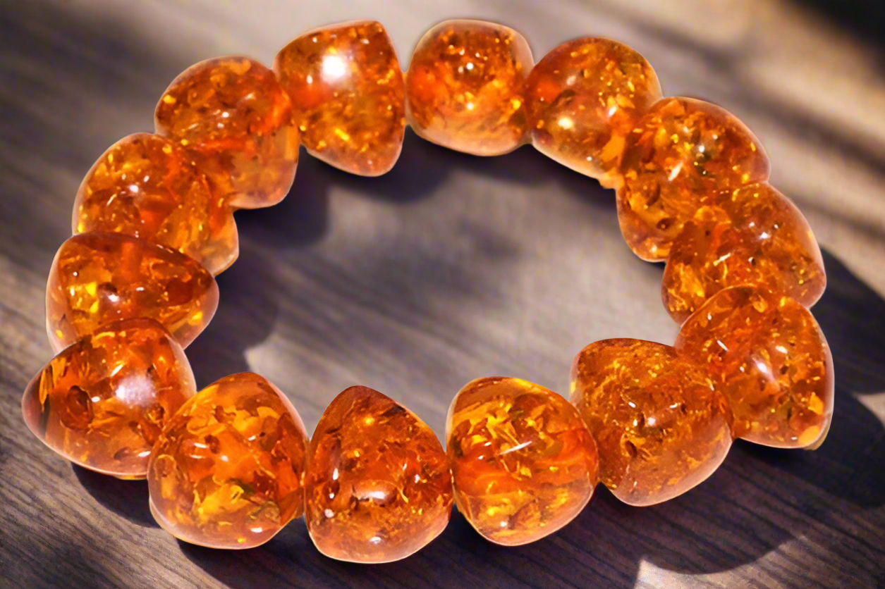 Glowing Baltic Style Amber Bracelet