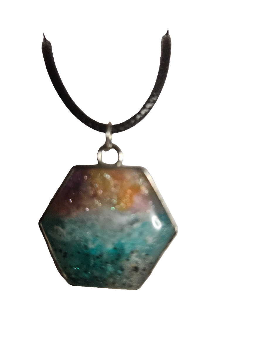 Coastal sunset resin necklaces