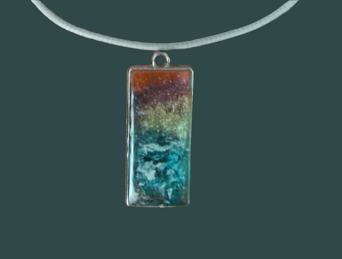 Coastal sunset resin necklaces
