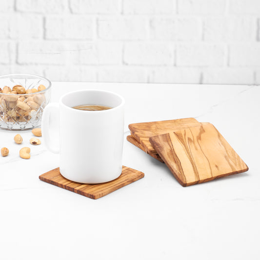 Handcrafted Olive Wood Square Coaster - ArtElement