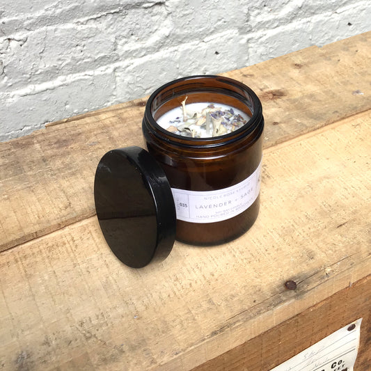 Lavender + White Sage Aromatherapy Scented Soy Wax Candle - ArtElement