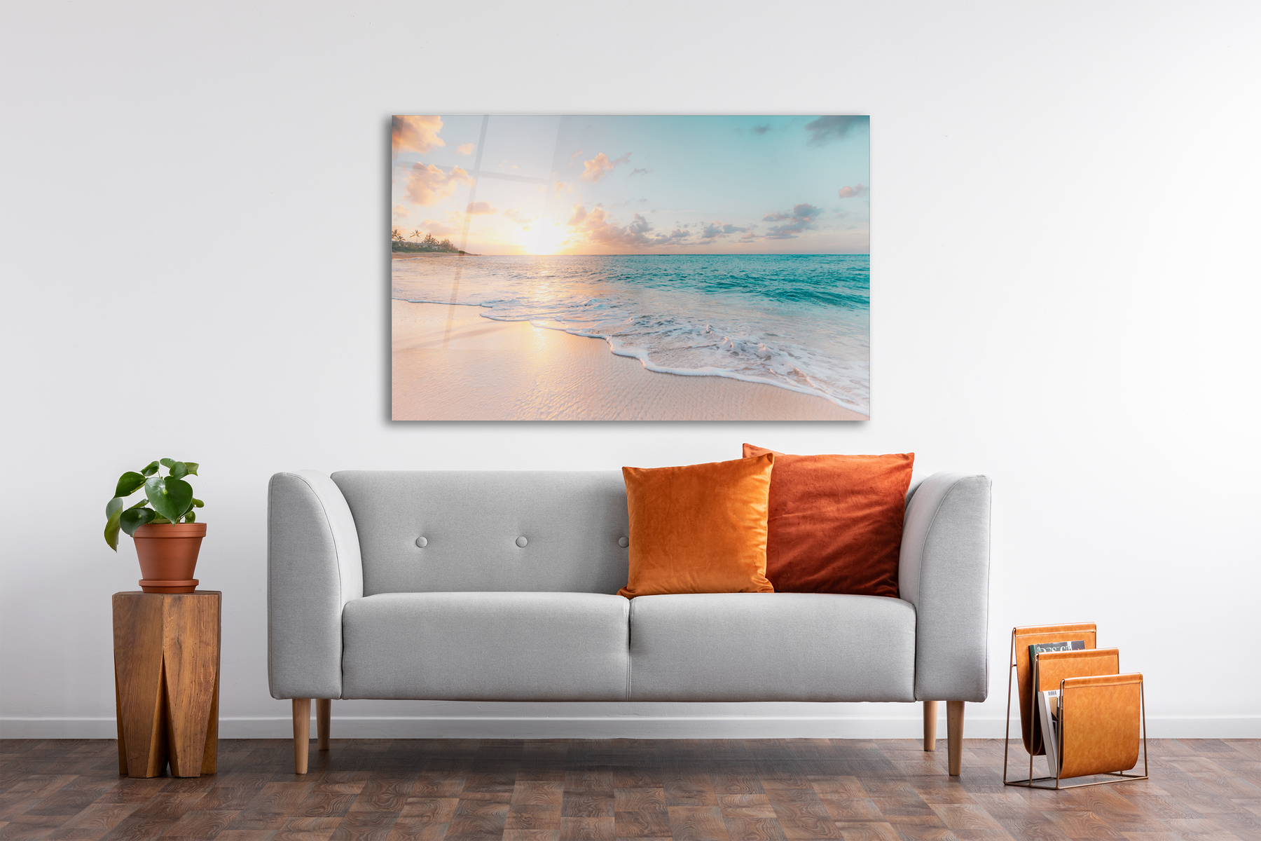 Glass Wall Art -Sea & Waves (18x28 inches - 46x72cm) - ArtElement