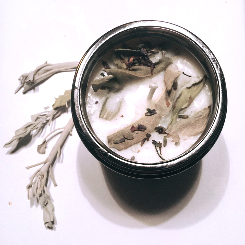 Lavender + White Sage Aromatherapy Scented Soy Wax Candle - ArtElement