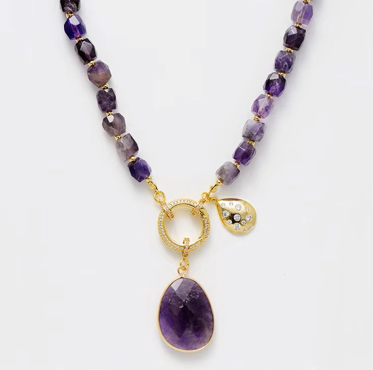 Amethyst Crystal Pendant Necklaces - ArtElement