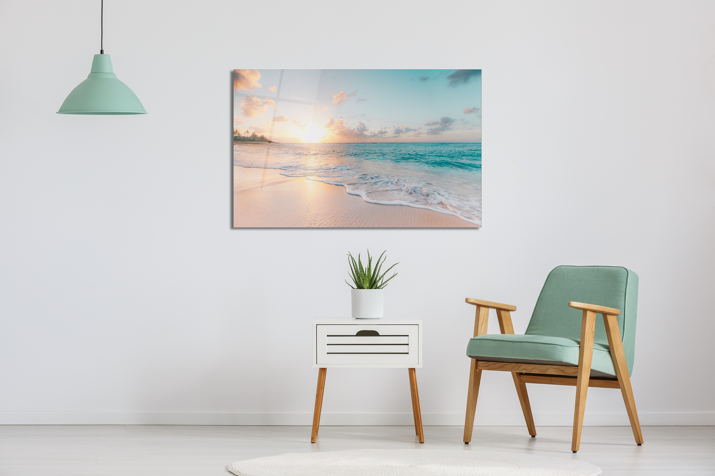 Glass Wall Art -Sea & Waves (18x28 inches - 46x72cm) - ArtElement