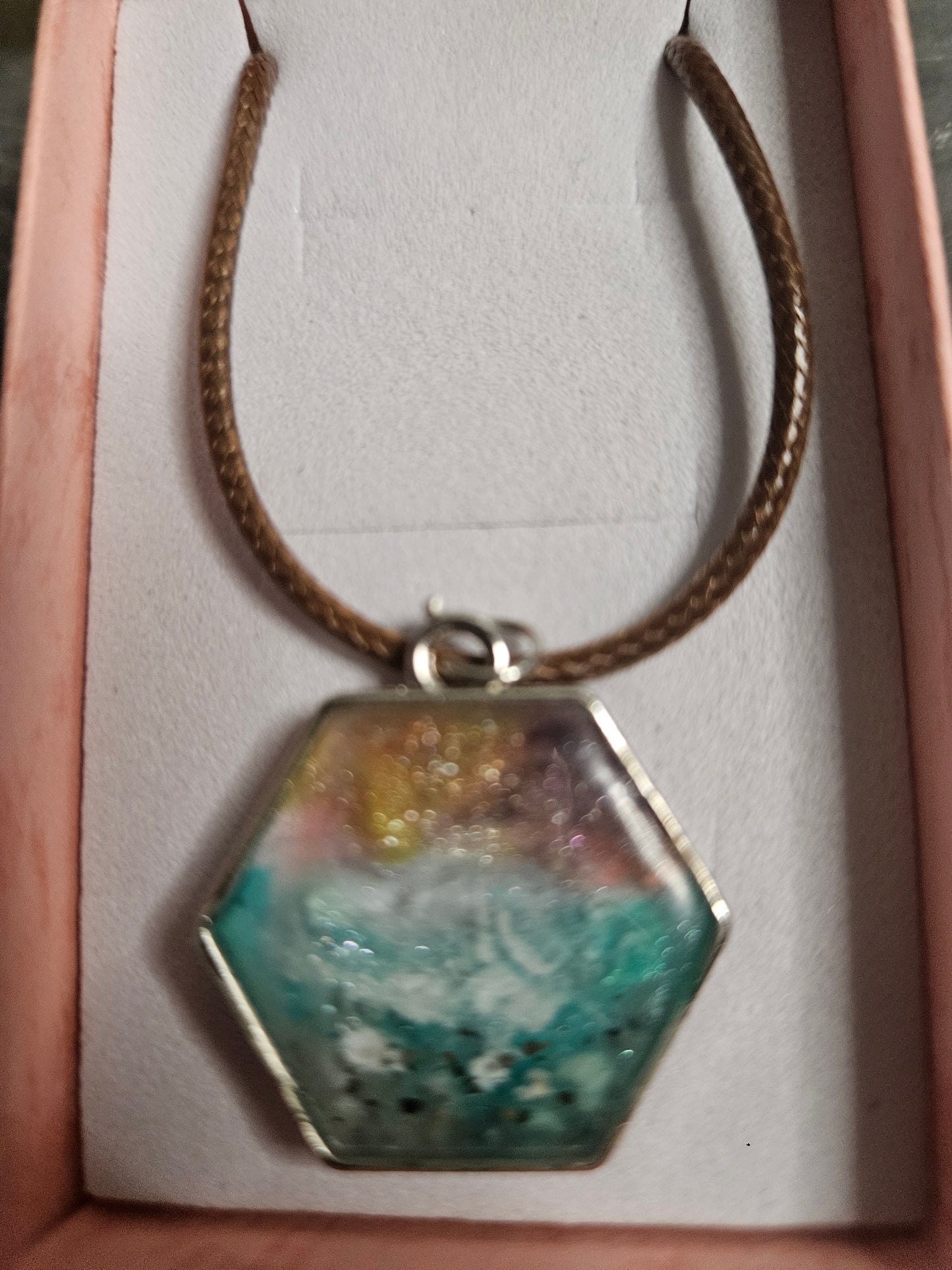 Coastal sunset resin necklaces