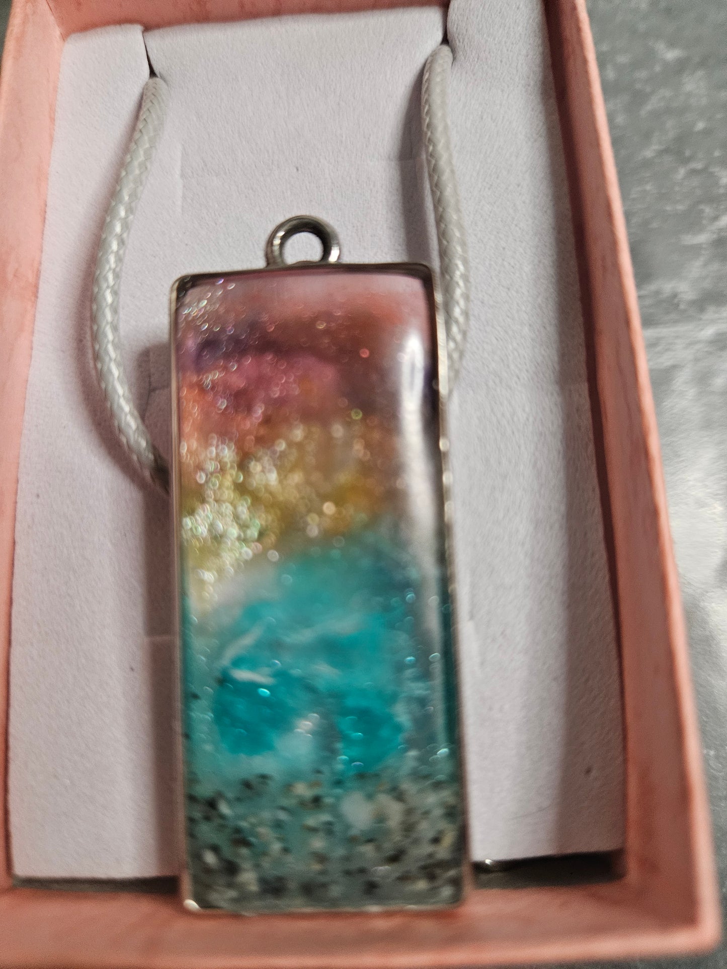 Coastal sunset resin necklaces