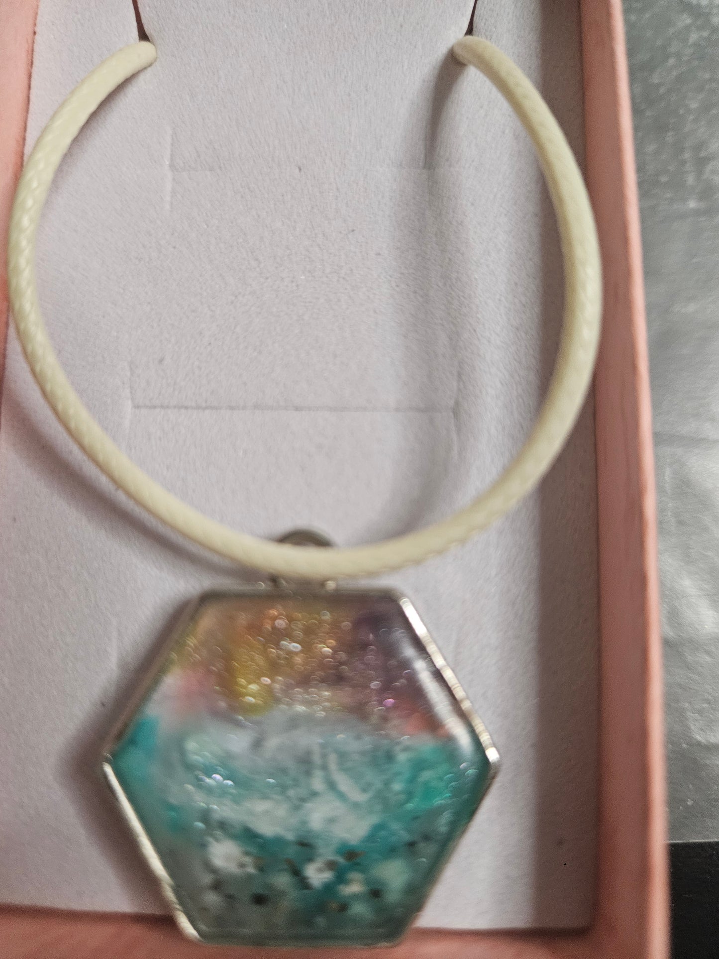 Coastal sunset resin necklaces