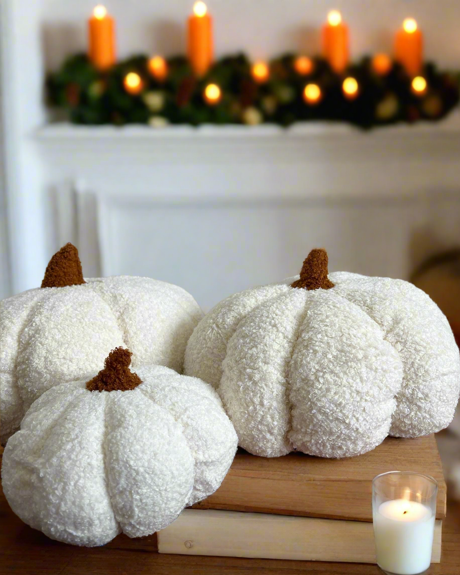 Cozy coastal pumpkin pillows