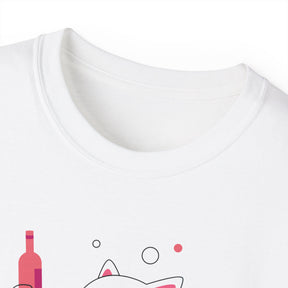 This playful cat in wine glass Unisex Ultra Cotton Tee