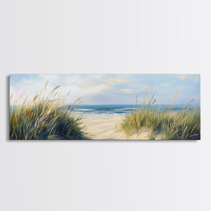 Stranddünen, Küstenlandschaft, Meeresufer-Gemälde, Strandkunst, Wohndekoration, Schlafzimmer-Wandkunst, Leinwanddruck, gerahmter Leinwanddruck