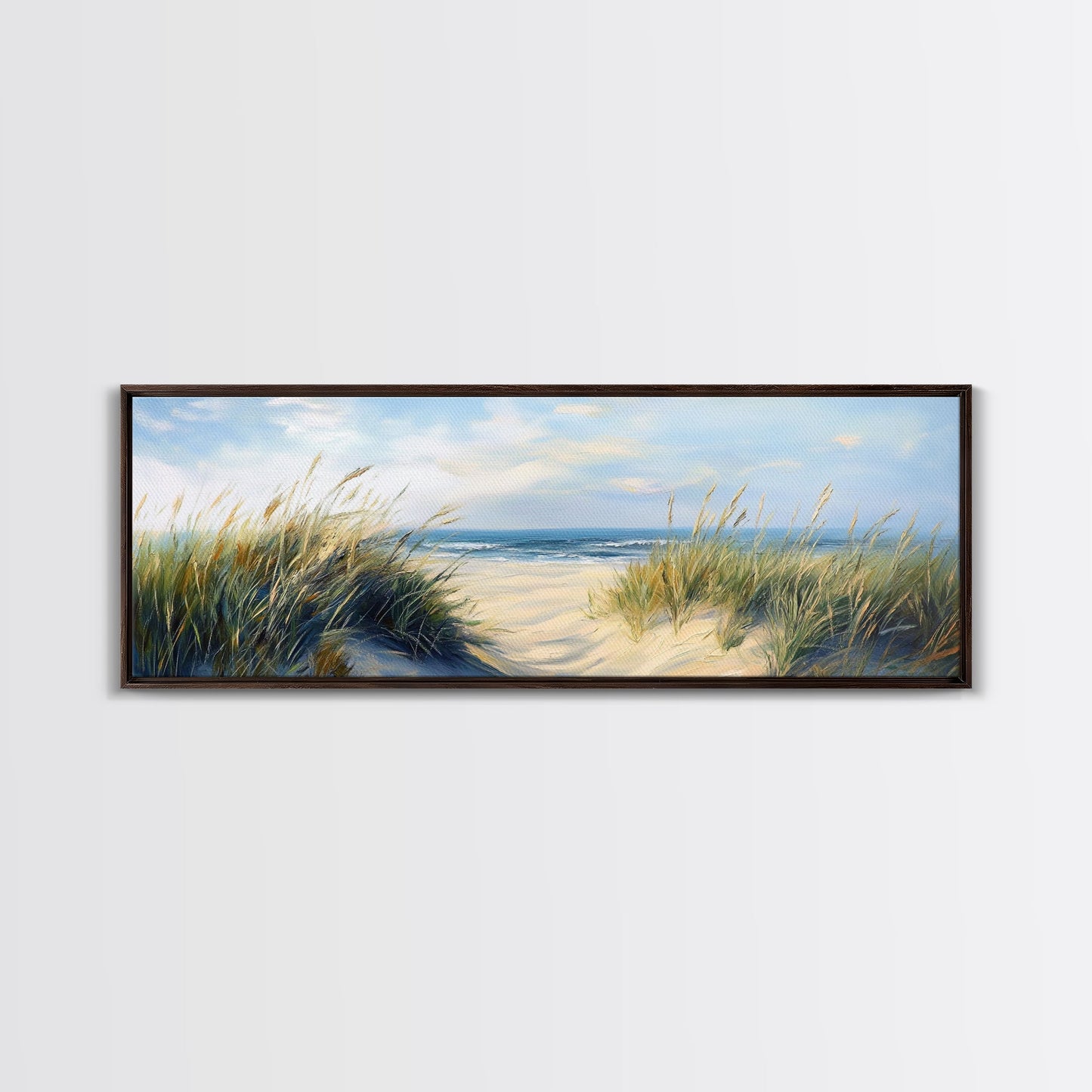 Stranddünen, Küstenlandschaft, Meeresufer-Gemälde, Strandkunst, Wohndekoration, Schlafzimmer-Wandkunst, Leinwanddruck, gerahmter Leinwanddruck