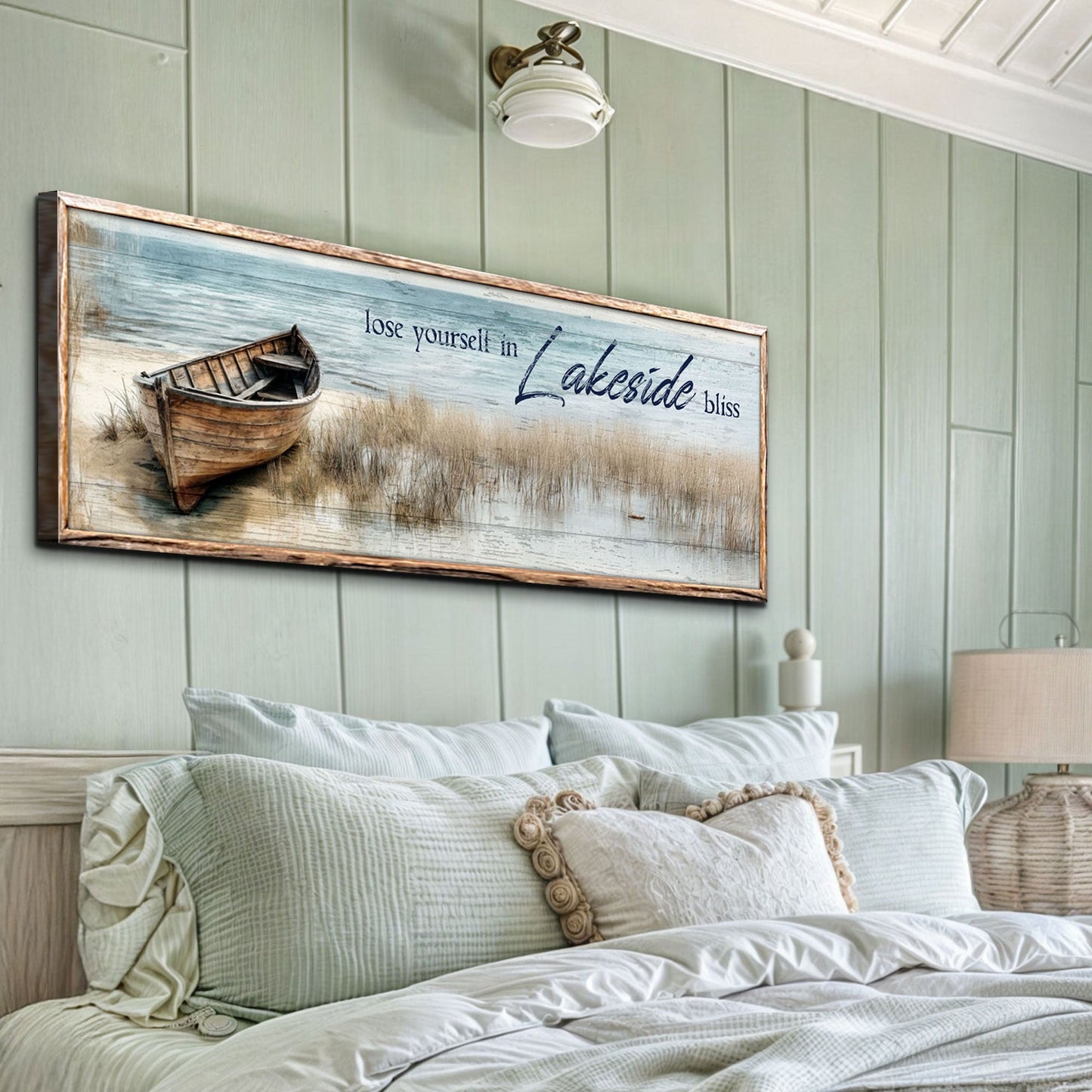 Verliere dich in der Glückseligkeit am See: Lake House Coastal Sign II