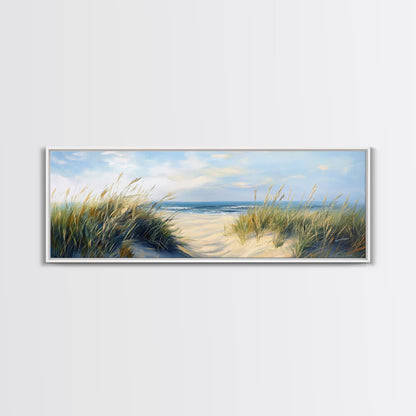 Stranddünen, Küstenlandschaft, Meeresufer-Gemälde, Strandkunst, Wohndekoration, Schlafzimmer-Wandkunst, Leinwanddruck, gerahmter Leinwanddruck
