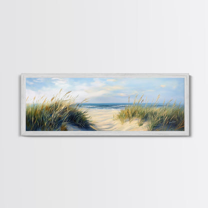 Stranddünen, Küstenlandschaft, Meeresufer-Gemälde, Strandkunst, Wohndekoration, Schlafzimmer-Wandkunst, Leinwanddruck, gerahmter Leinwanddruck