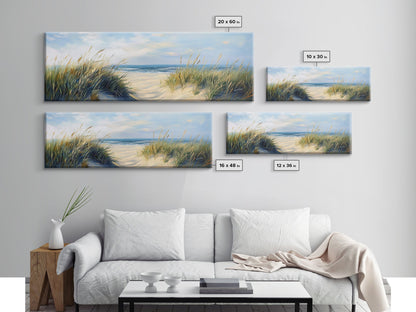 Stranddünen, Küstenlandschaft, Meeresufer-Gemälde, Strandkunst, Wohndekoration, Schlafzimmer-Wandkunst, Leinwanddruck, gerahmter Leinwanddruck