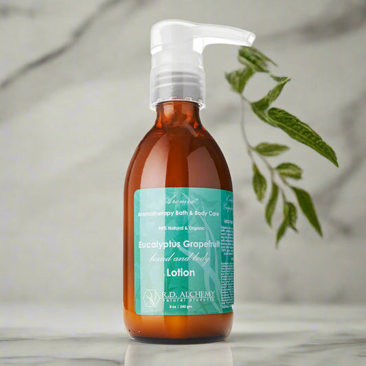 ArtElement Eucalyptus Grapefruit Hand & Body Lotion bottle displayed on a neutral background, showcasing its sleek packaging.