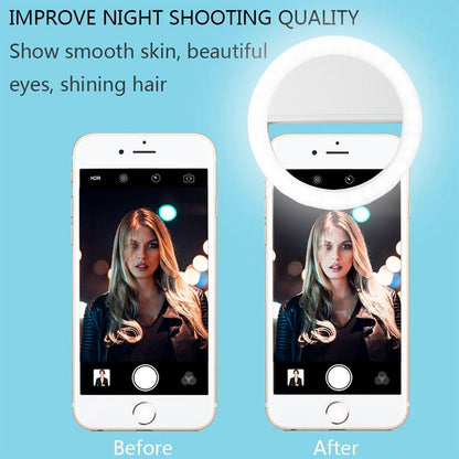 Portable Selfie Ring Light Clip-On | LED Phone Light for Streaming & Photography - ArtElement 