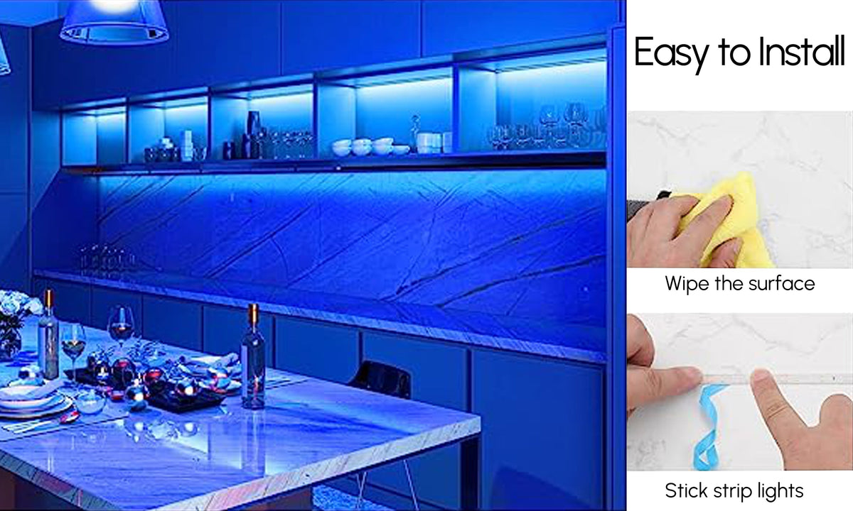 Flexible adhesive LED strip for easy installation in home and office

