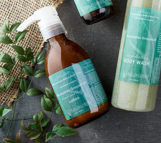 ArtElement Eucalyptus Grapefruit Hand & Body Lotion bottle displayed on a neutral background, showcasing its sleek packaging.