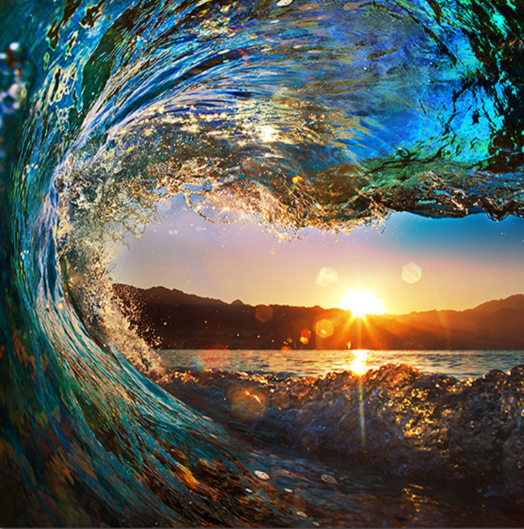 Flamboyant Ocean Wave Acrylic Panel Wall Art - ArtElement 