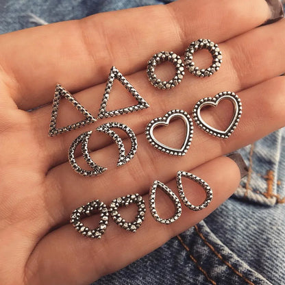 Bohemia Muschel Seestern baumelnde Ohrring-Set für Damen Sommer Strand Perle Muschel Tropfen Geometrische Ohrringe Mädchen Mode Schmuck