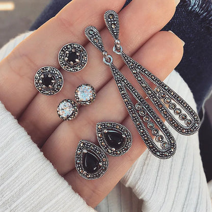 Bohemia Muschel Seestern baumelnde Ohrring-Set für Damen Sommer Strand Perle Muschel Tropfen Geometrische Ohrringe Mädchen Mode Schmuck