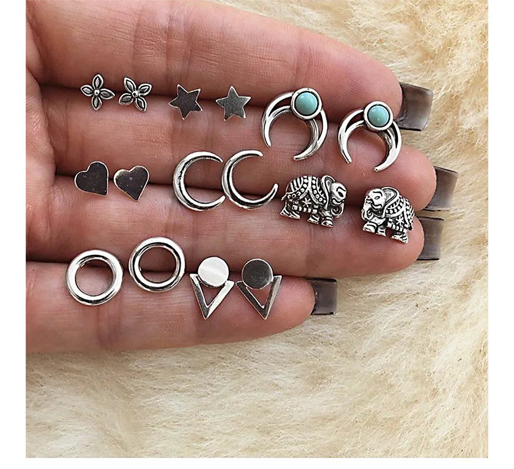 Bohemia Muschel Seestern baumelnde Ohrring-Set für Damen Sommer Strand Perle Muschel Tropfen Geometrische Ohrringe Mädchen Mode Schmuck