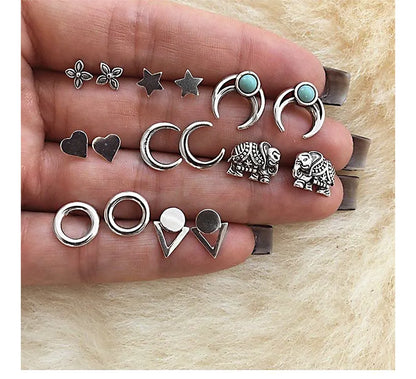 Bohemia Muschel Seestern baumelnde Ohrring-Set für Damen Sommer Strand Perle Muschel Tropfen Geometrische Ohrringe Mädchen Mode Schmuck