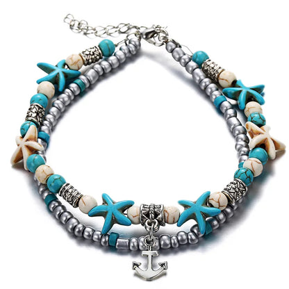 Bohemia Anklets For Women Shell Starfish Turtle Tree of Life Elephant Sandals Shoes Barefoot Beach Ankle Bracelet Foot Jewelry