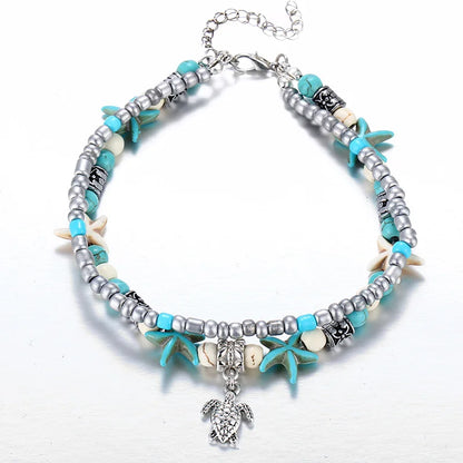Bohemia Anklets For Women Shell Starfish Turtle Tree of Life Elephant Sandals Shoes Barefoot Beach Ankle Bracelet Foot Jewelry