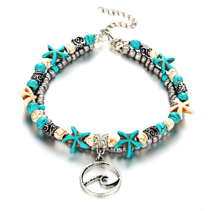 Bohemia Anklets For Women Shell Starfish Turtle Tree of Life Elephant Sandals Shoes Barefoot Beach Ankle Bracelet Foot Jewelry