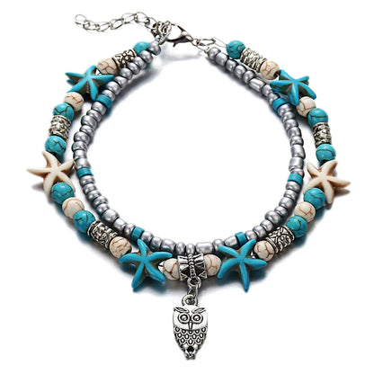 Bohemia Anklets For Women Shell Starfish Turtle Tree of Life Elephant Sandals Shoes Barefoot Beach Ankle Bracelet Foot Jewelry