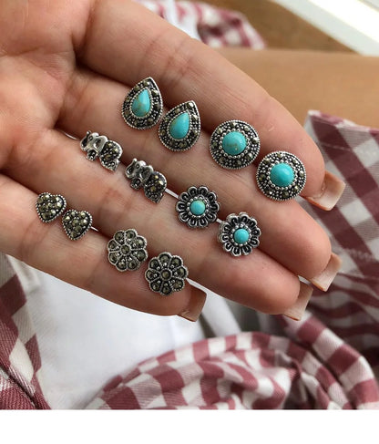 Bohemia Muschel Seestern baumelnde Ohrring-Set für Damen Sommer Strand Perle Muschel Tropfen Geometrische Ohrringe Mädchen Mode Schmuck