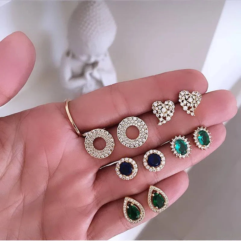 Bohemia Muschel Seestern baumelnde Ohrring-Set für Damen Sommer Strand Perle Muschel Tropfen Geometrische Ohrringe Mädchen Mode Schmuck