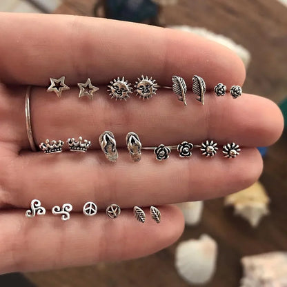 Bohemia Muschel Seestern baumelnde Ohrring-Set für Damen Sommer Strand Perle Muschel Tropfen Geometrische Ohrringe Mädchen Mode Schmuck