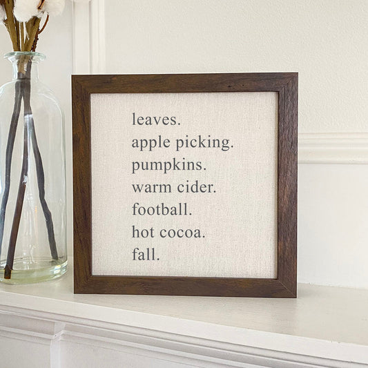 All Things Fall - Framed Sign