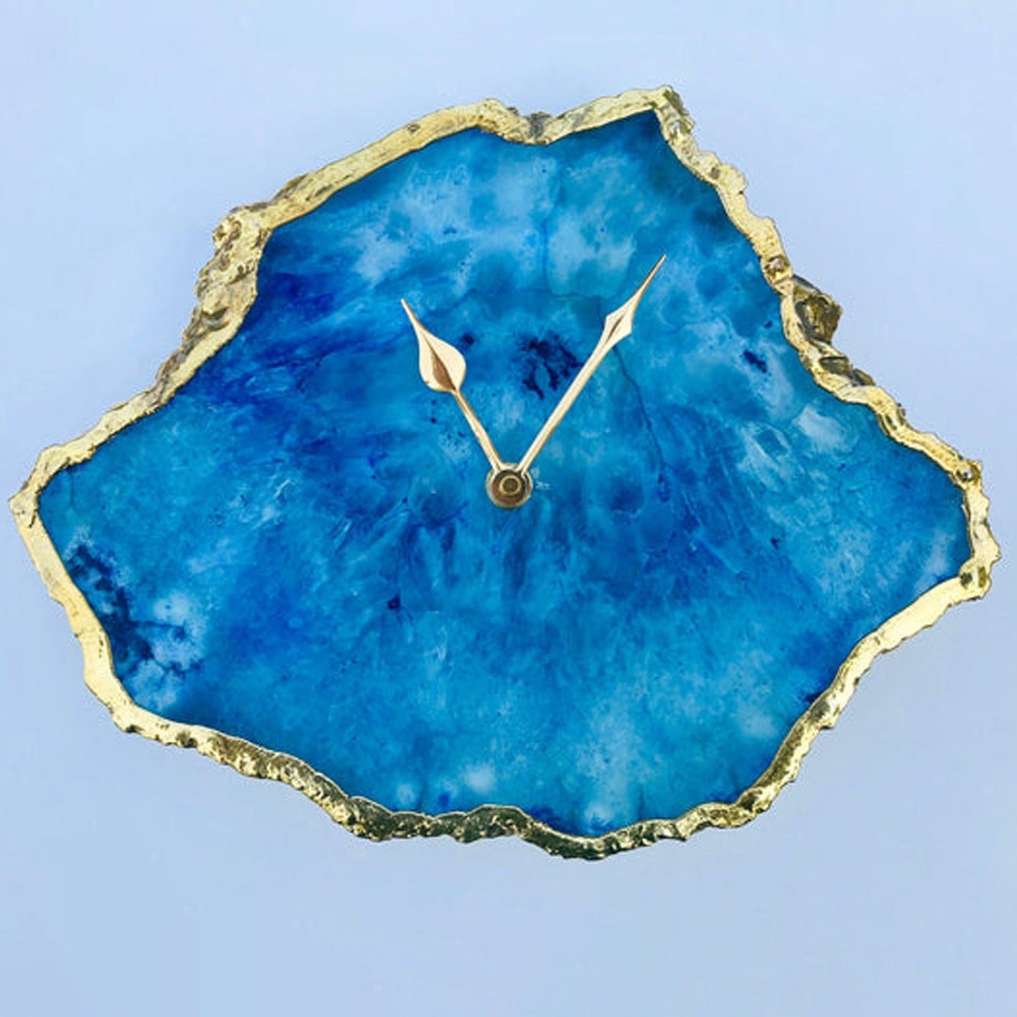 Ocean Blue Large Agate Wall/Table Clock/Personalised Momento - ArtElement 