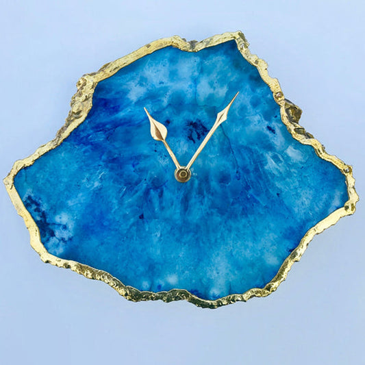 Ocean Blue Large Agate Wall/Table Clock/Personalised Momento - ArtElement 