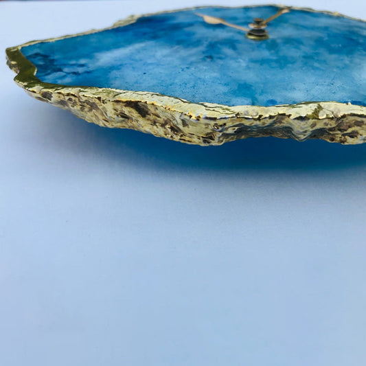 Ocean Blue Large Agate Wall/Table Clock/Personalised Momento - ArtElement 