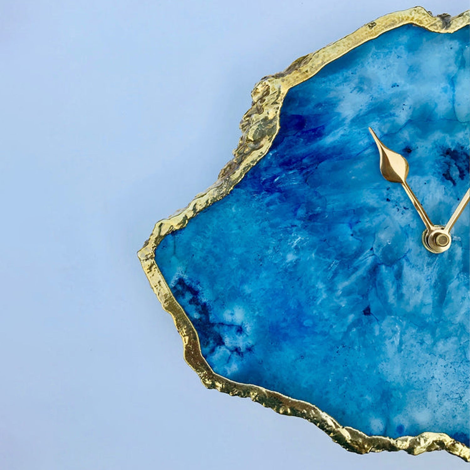Ocean Blue Large Agate Wall/Table Clock/Personalised Momento - ArtElement 