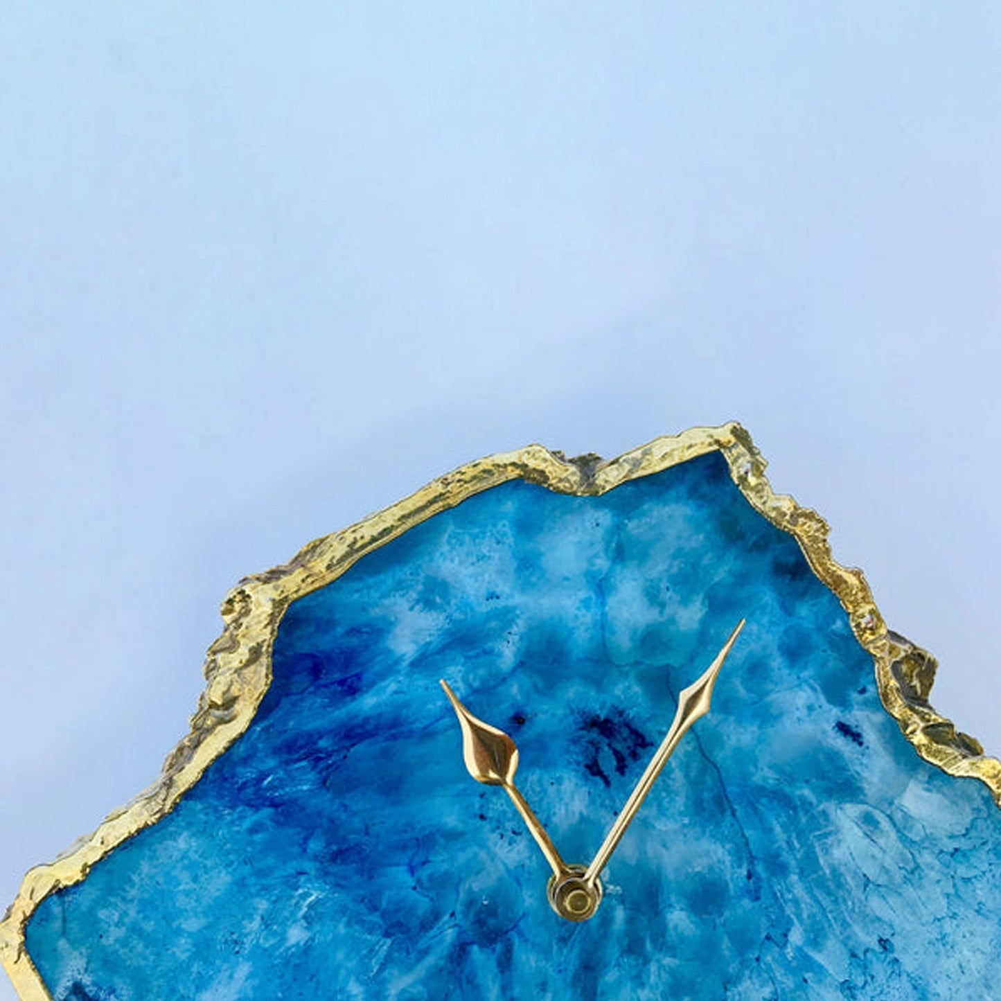 Ocean Blue Large Agate Wall/Table Clock/Personalised Momento - ArtElement 
