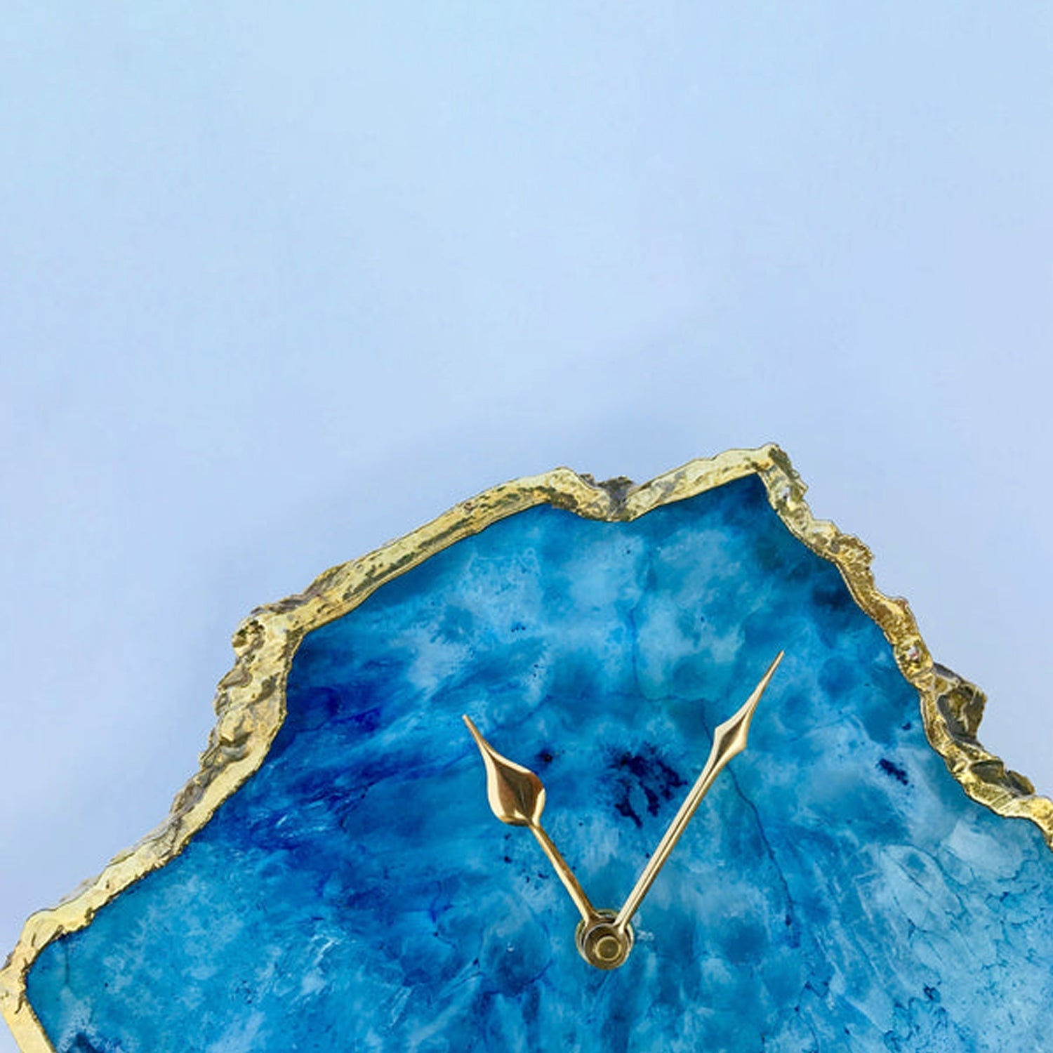 Ocean Blue Large Agate Wall/Table Clock/Personalised Momento - ArtElement 